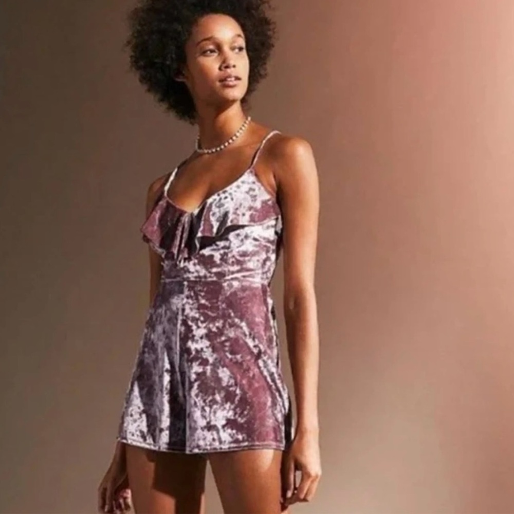 Urban Outfitters Lilac Velvet Romper